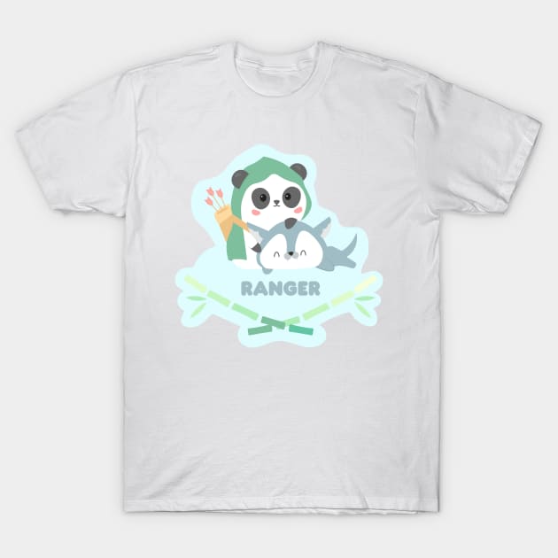 Ranger Kawaii Panda T-Shirt by FlutesLoot